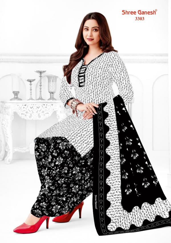 Shree Ganesh Colours Special White & Black Vol-3 – Dress Material